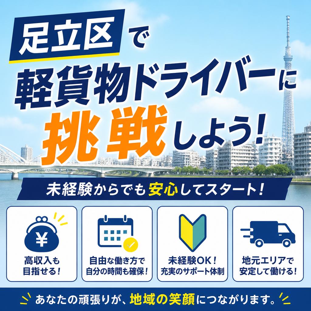 足立区で軽貨物ドライバーに挑戦しよう！