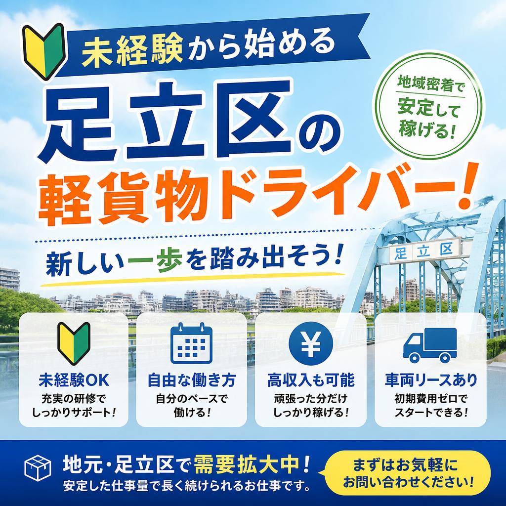 未経験から始める足立区の軽貨物ドライバー！新しい一歩を踏み出そう！