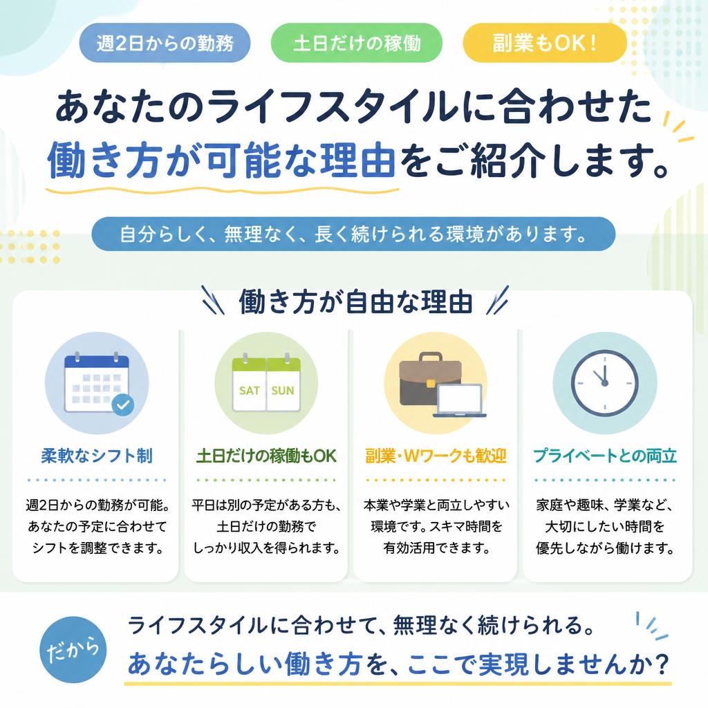 3. 自分のライフスタイルに合わせた柔軟なシフト