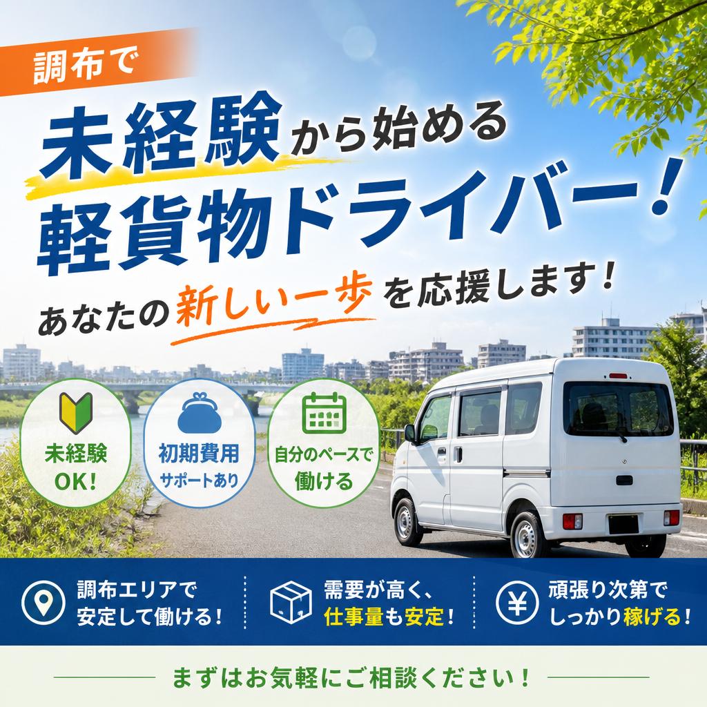 調布で未経験から始める軽貨物ドライバー！あなたの新しい一歩を応援します！