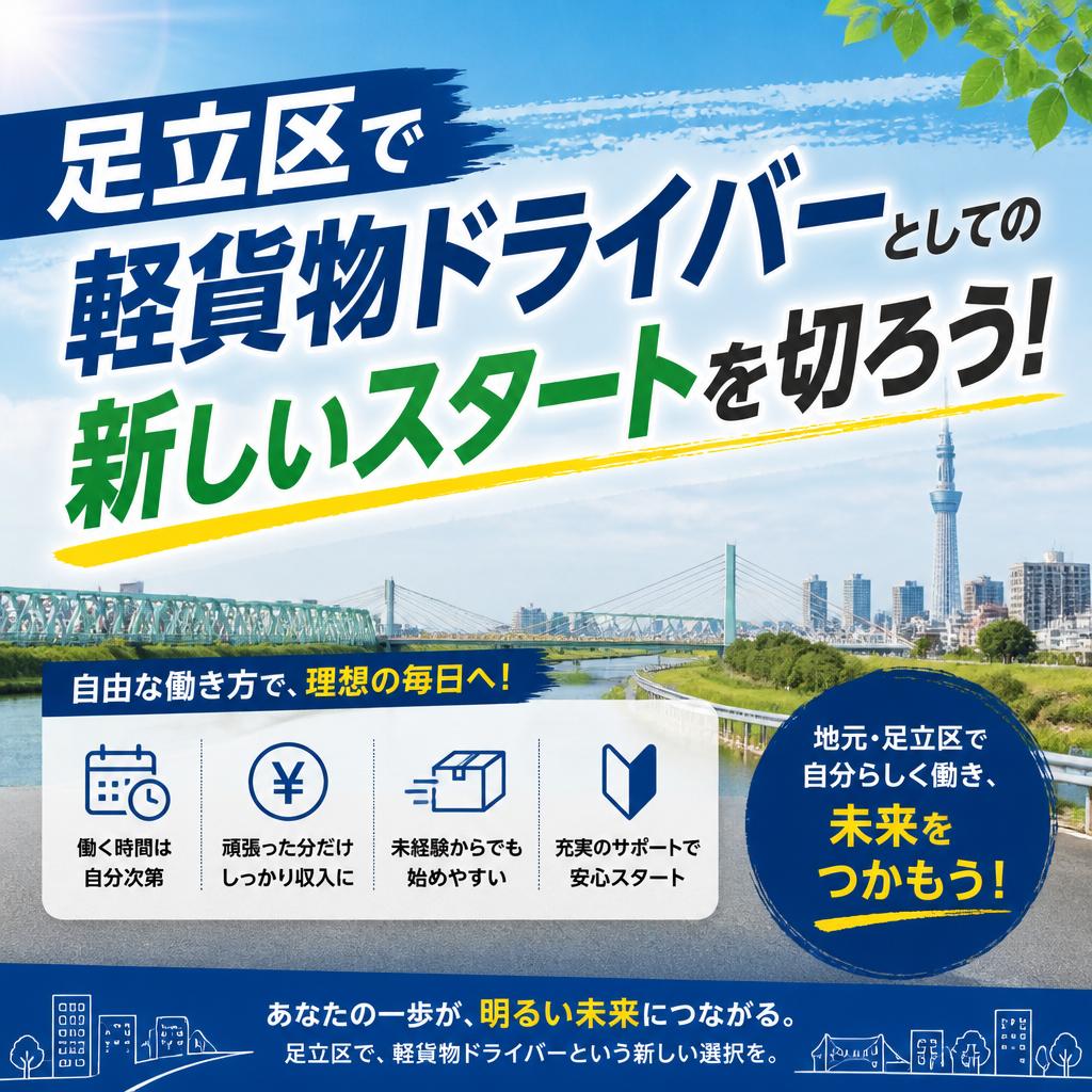 足立区で軽貨物ドライバーとしての新しいスタートを切ろう！