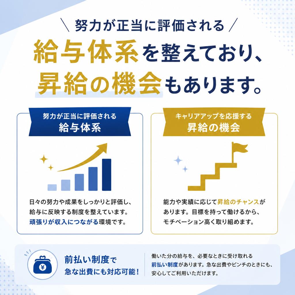 安心の給与制度と福利厚生
