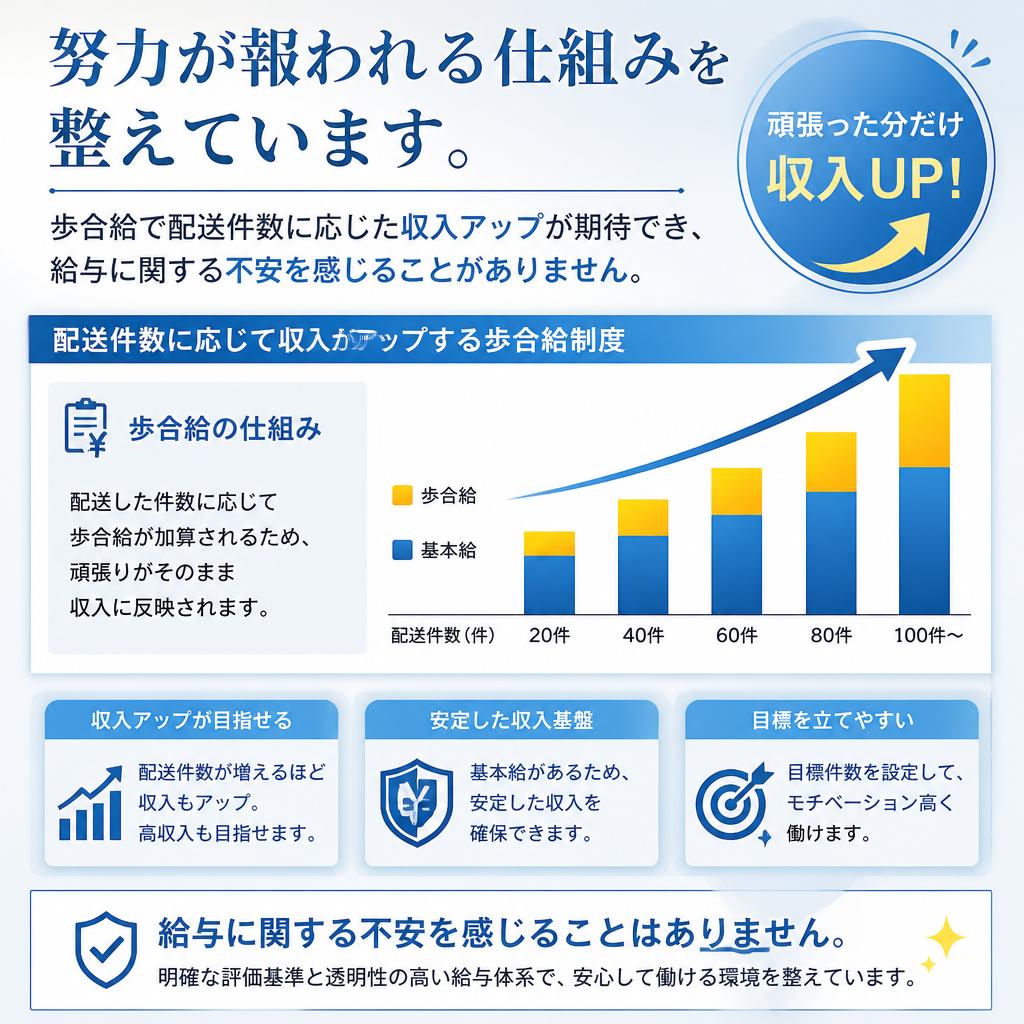 頑張りが収入に直結！高収入を目指せる給与体系