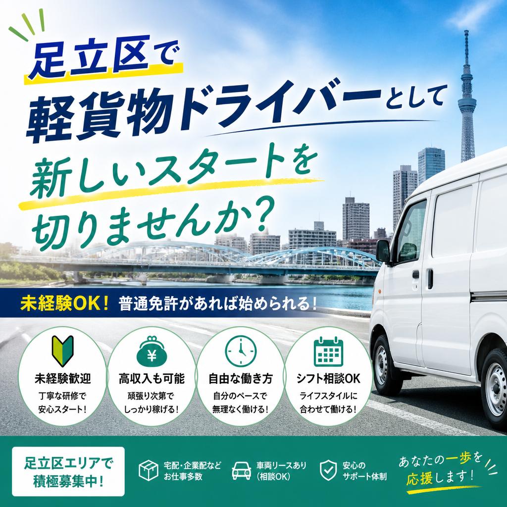 足立区で軽貨物ドライバーとして新しいスタートを切りませんか？