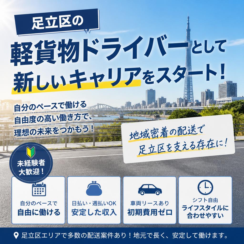 足立区の軽貨物ドライバーとして新しいキャリアをスタート！