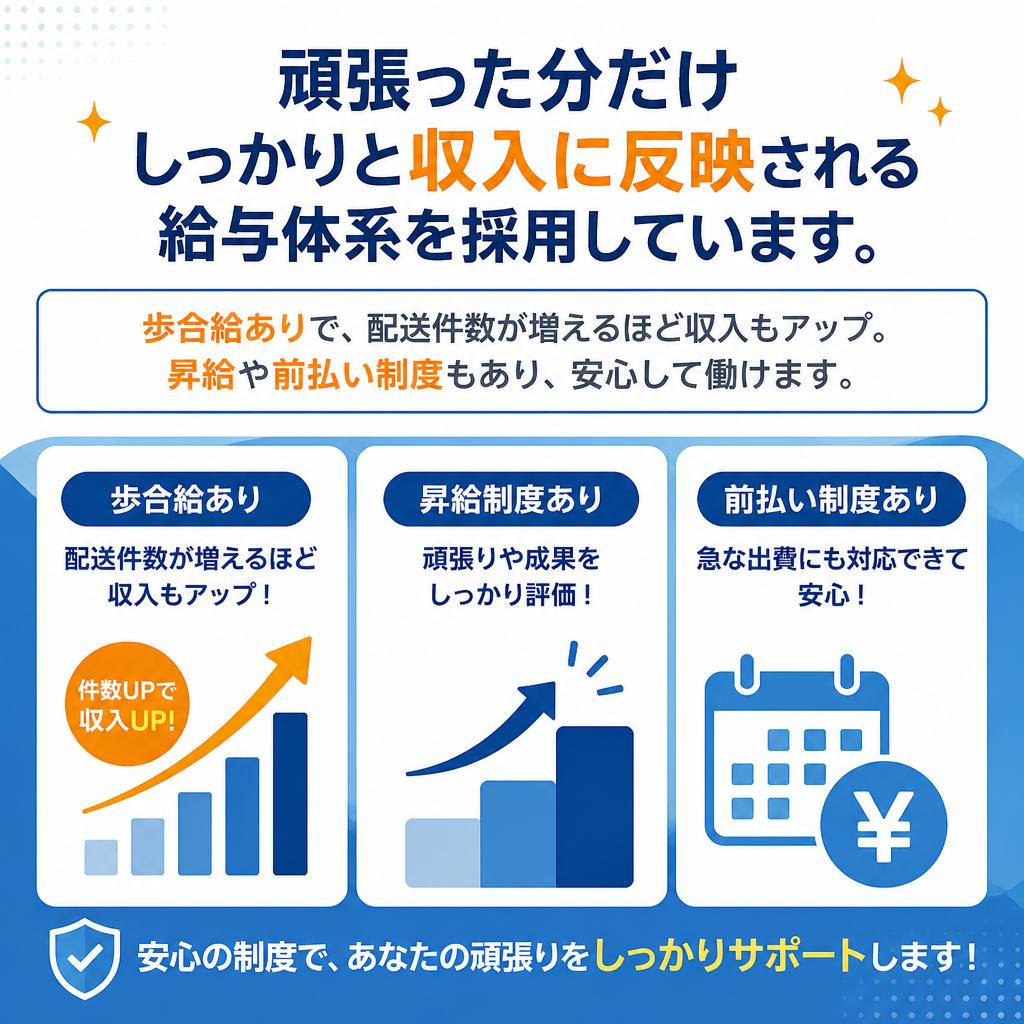頑張りが反映される給与体系