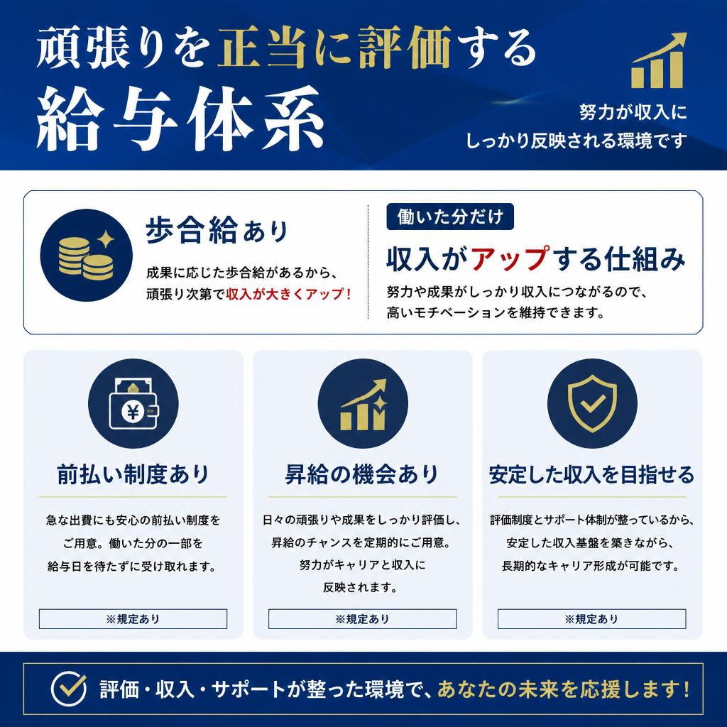 安心の給与体系と充実した制度