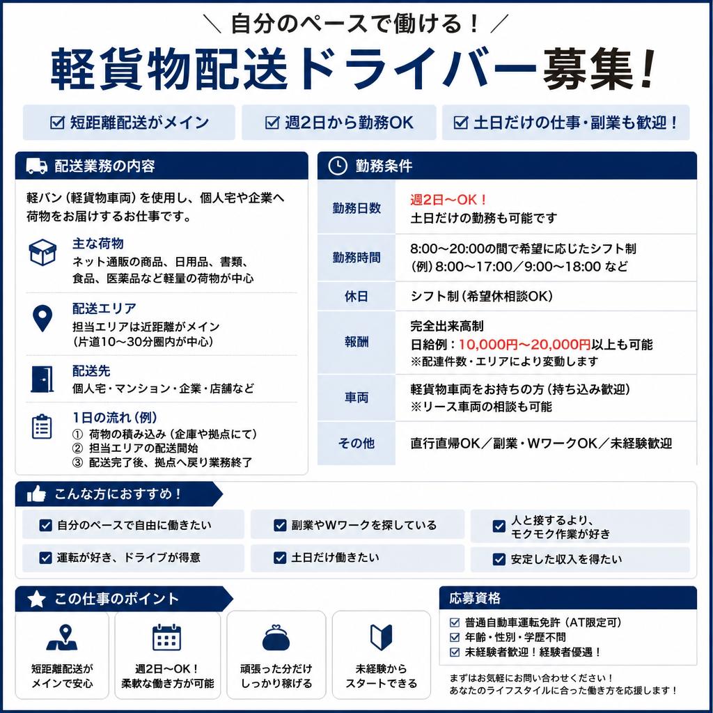 仕事内容と勤務条件