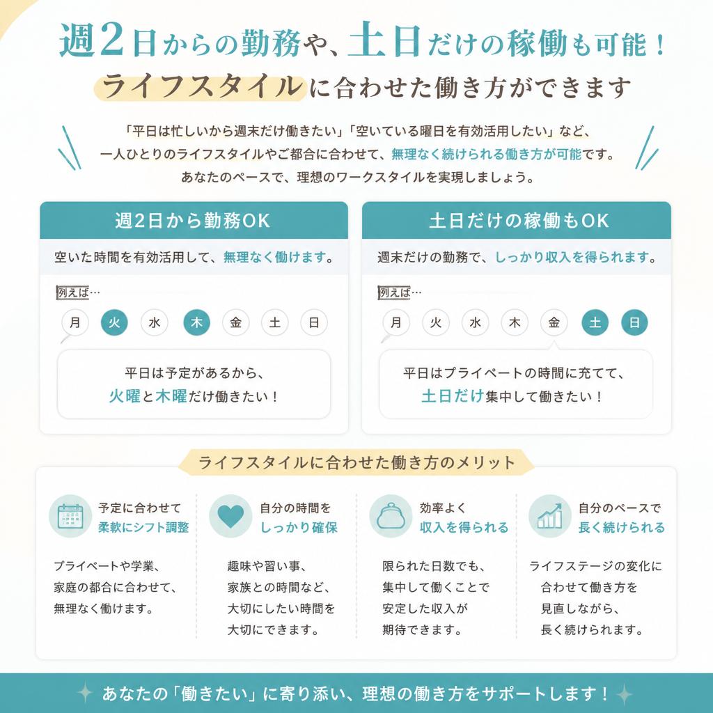 働きやすさを考えた柔軟な勤務体系