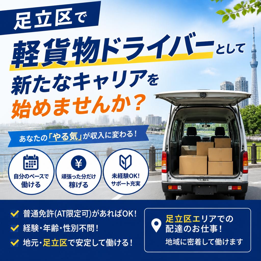 足立区で軽貨物ドライバーとして新たなキャリアを始めませんか？