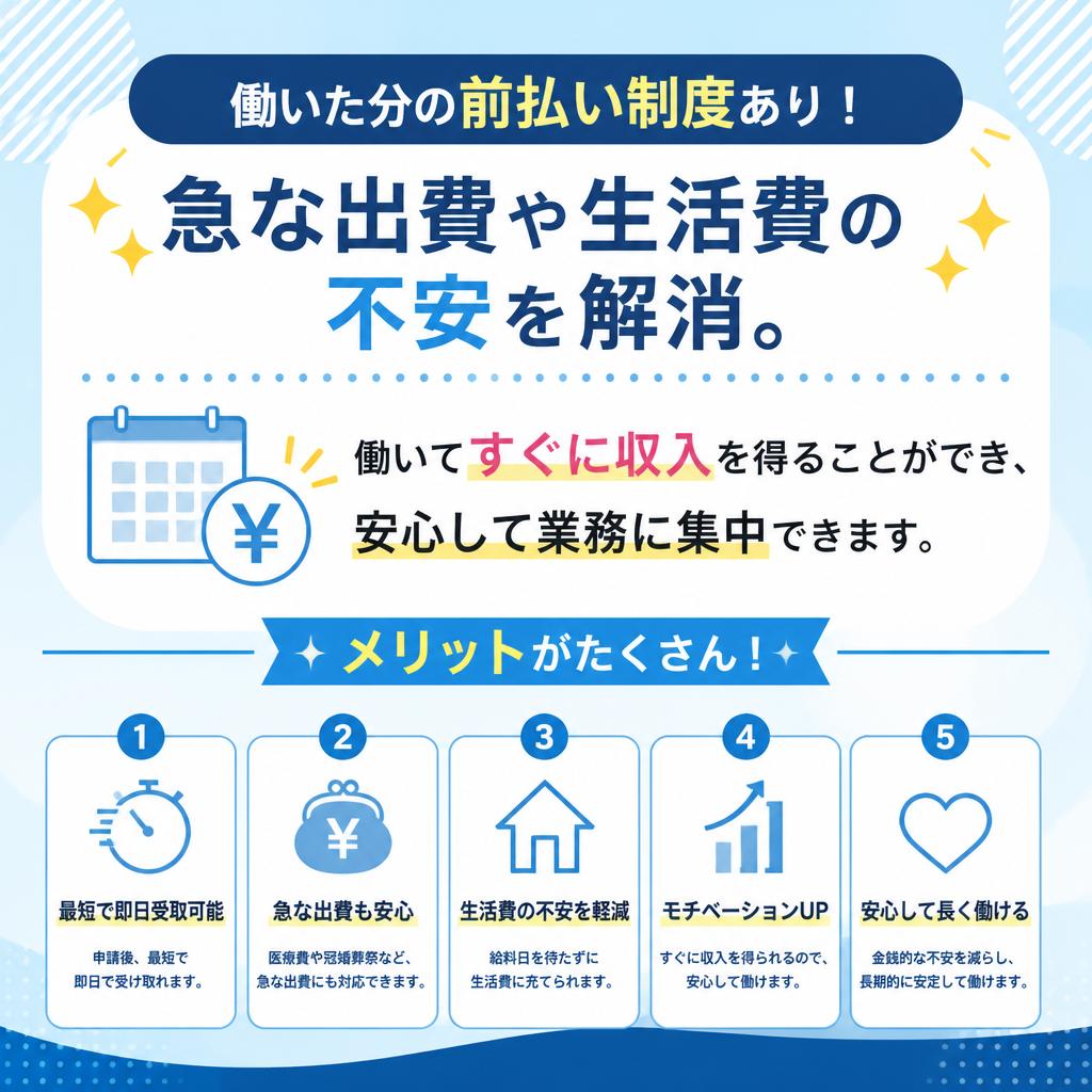 前払い制度で急な出費にも安心